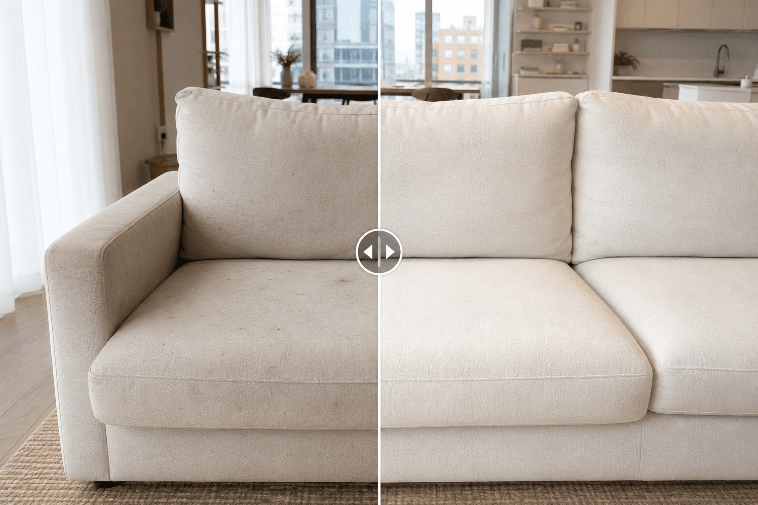 Sofa with everyday dirt